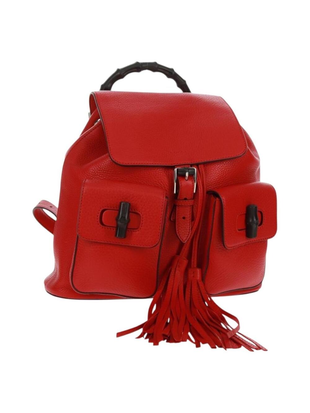Gucci Bamboo Backpack Leather Red #359373G64B